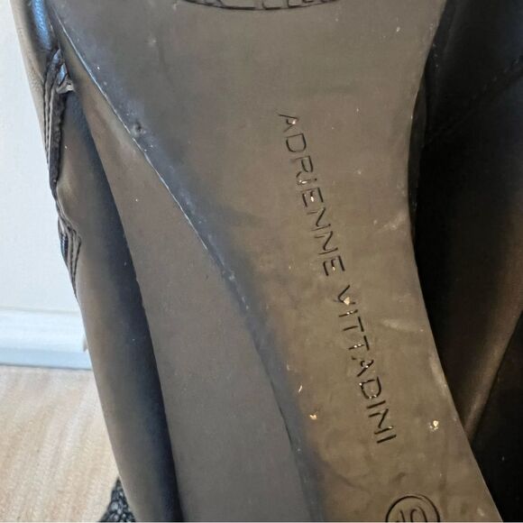 Adrienne Vittadini Midge wedge heel SHOOTIE Sz 10 BLACK - Picture 9 of 11
